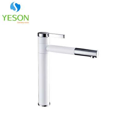 New design chrome white lavatory faucet ceramic cartridge basin faucet